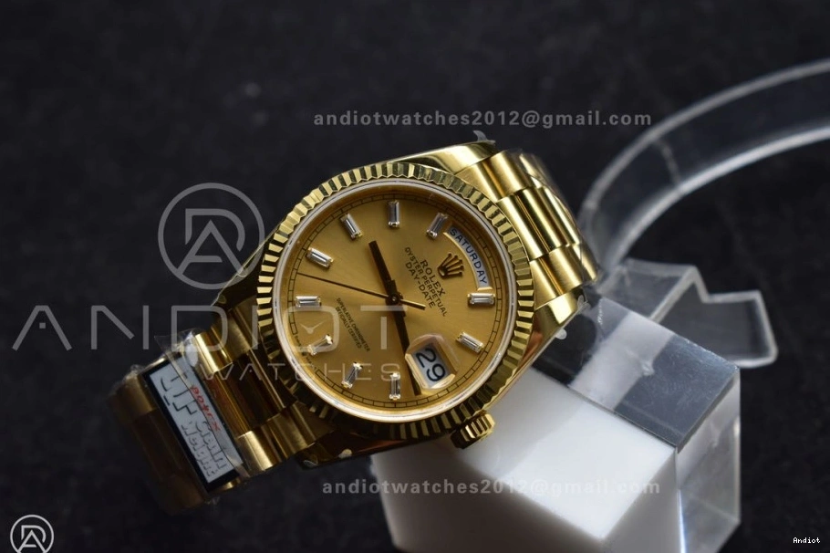 904L Weight) Diamond QF YG vr3255 with V5 Stick President 36 Best Steel Dial Gold DayDate on Bracelet Edition (Gain 0516